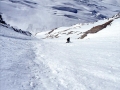 Et à reculons skis d'approche sur le sac pour moi !