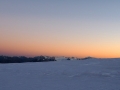 Crépuscule sur l'Italie avec sur la droite le refuge Torino