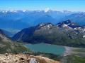 Le Lac de Salanfe qu'il va nous falloir retrouver et la vallée du Rhône