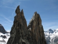 A droite des Clochetone de Gunneng : des grimpeurs sous le sommet de la Dibona