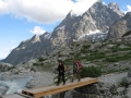 La passerelle du torrent sous le Glacier Blanc