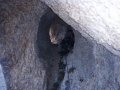 Dans la grotte... Escalade troglodyte pour sortir dans une fissure en plein gaz... heureusement semée de pitons !