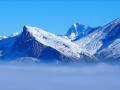 La montagne de St-Gicon au centre avec sur sa droite la Muzelle et le Pic Pierroux