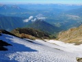 Pentes de neige dans l'axe du vallon de Teissonnière