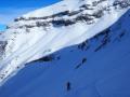 Descente sous les pentes à l'ombre du Petit Renaud