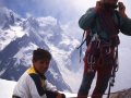 Et en 1987 Daniel et Matthieu au sommet de l'Aiguille du Moine !