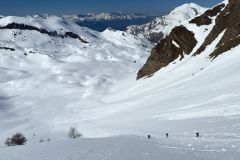 Les ami(e)s dans les pentes au pied du col de Fleurendon