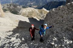 A la sortie des escaliers ou "marches dévoluardes" sous le col entre Petit et Grand Obiou