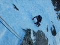 A la fin de la 2ème longueur en neige