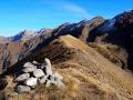 La longue crête sommitale avec l'Arcanier à droite