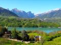 Depuis Corps, le Lac du Sautet et le Dévoluy en toile de fond