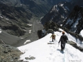 Tout en bas la moraine du Glacier Noir