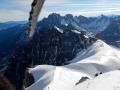 Descente de l'Aiguille du Midi. Les Aiguilles sont sous la lame de mon piolet : c'est tout droit !