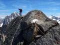 Clément face à l'Aiguille Verte