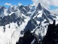 A gauche les Grandes Jorasses et la Dent du Géant à droite