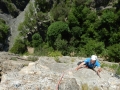 Pascal dans la 3ème longueur de la Pointe Paul Arthaud