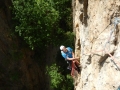 Pascal au relais de la 3ème et dernière longueur de la pointe finale