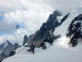 Le télécabine qui relie l'Aiguille du Midi à la Pointe Helbronner en Italie