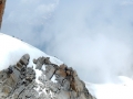 Cordées qui remontent l'arête de neige de l'Aiguille que nous avons descendu le matin