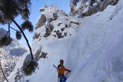 Jonction en neige pour rejoindre le pied du tube final