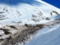 L'avalanche de neige lourde de la veillle