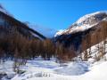 Le torrent d'Archinard et tout au bout au centre le col de Rouannette