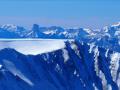 Entre ombre et lumière, l'arête que l'on suit pour rejoindre le sommet du Grand Serre