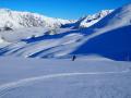 Descente au dessus du col du Parché