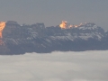 Dent de Crolles au soleil, Rochers du Midi à l'ombre et Lances de Malissard au soleil