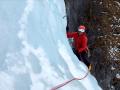 Dans la traversée pour rejoindre le relais chainé en haut de la première longueur