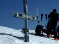 Photo de la croix sommitale du Breithorn prise en avril 2011 par Jean-Christophe