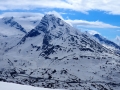 Le Hübschhorn gravi la veille et sur sa gauche le Breithorn dans les nuages