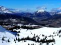 Depuis Vallon Froid,  l'Obiou à gauche et la Montagne de Saint-Gicon au centreau centre