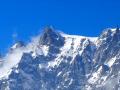 De gauche à droite,  la Dent du Géant, la Calotte de Rochefort et la Tour des Grandes Jorasses